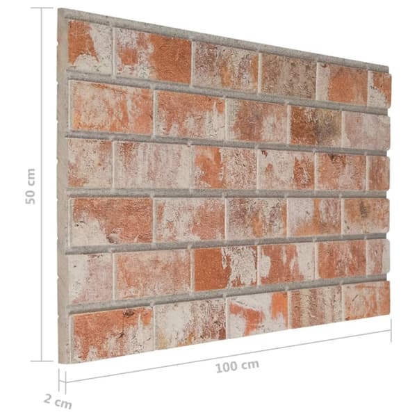 3D-seinäpaneelit punainen tiilikuvio 10 kpl EPS