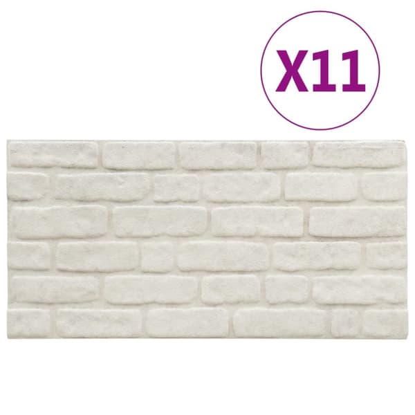 3D-vægpaneler 11 stk. EPS murstensdesign hvid