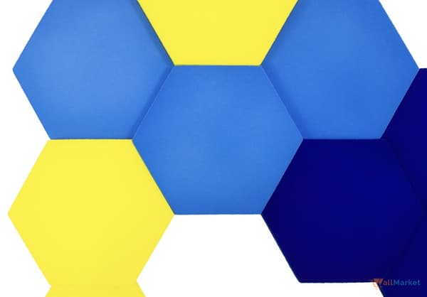 3D dekorativt skumvægpanel WallMarket Lemon hexagon, tykkelse 2,5 cm
