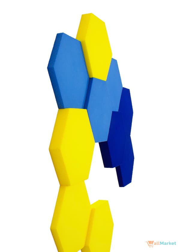3D dekorativt skumvægpanel WallMarket Lemon hexagon, tykkelse 2,5 cm