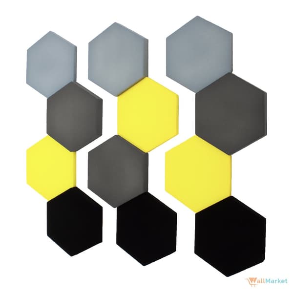 3D dekorativt skumvægpanel WallMarket Lemon hexagon, tykkelse 2,5 cm