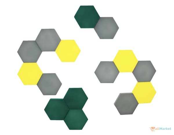 3D koristeellinen vaahtomuovi seinäpaneeli WallMarket Lemon kuusikulmio, paksuus 4,5 cm