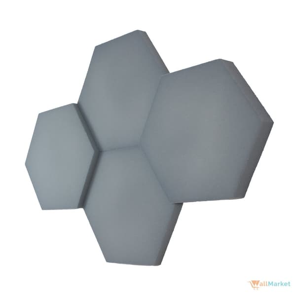 3D dekorativt skumvægpanel WallMarket Hexagon lysegrå, tykkelse 4,5 cm