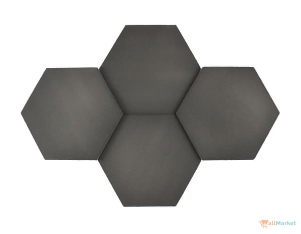 3D koristeellinen vaahtomuovi seinäpaneeli WallMarket Hexagon harmaa, paksuus 4,5 cm