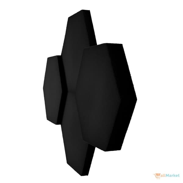 3D dekorativt skumvægpanel WallMarket Hexagon sort, tykkelse 4,5 cm