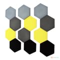 Miniatyrbillede 5 af 10: 3D dekorativt skumvægpanel WallMarket Hexagon sort, tykkelse 4,5 cm