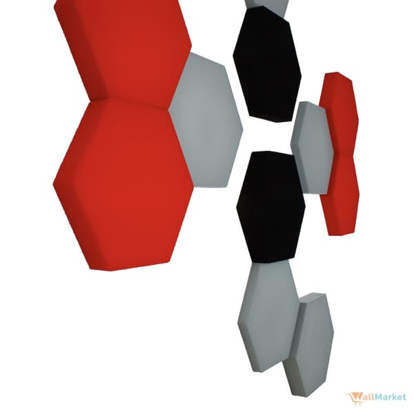 3D dekorativt skumvægpanel WallMarket Hexagon sort, tykkelse 4,5 cm