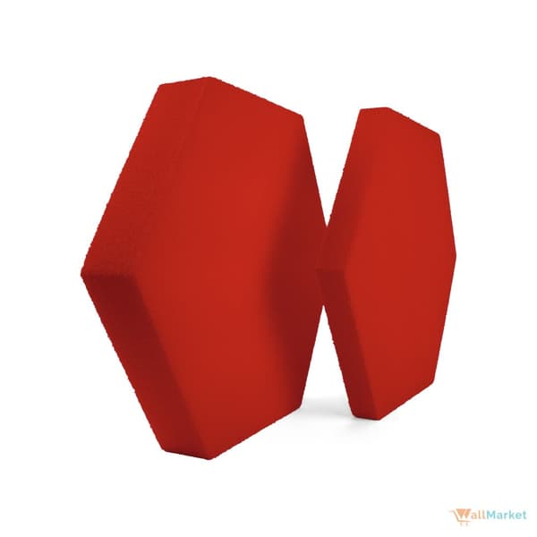 3D dekorativt skumvægpanel WallMarket Hexagon rød, tykkelse 2,5 cm