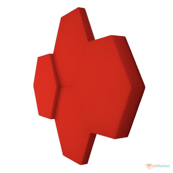 3D dekorativt skumvægpanel WallMarket Hexagon rød, tykkelse 2,5 cm