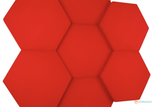 3D dekorativt skumvægpanel WallMarket Hexagon rød, tykkelse 2,5 cm