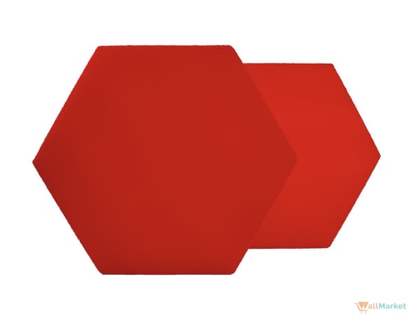 3D dekorativt skumvægpanel WallMarket Hexagon rød, tykkelse 2,5 cm