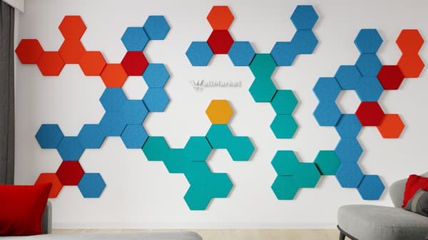 3D koristeellinen vaahtomuovi seinäpaneeli WallMarket Hexagon tummansininen, paksuus 4,5 cm