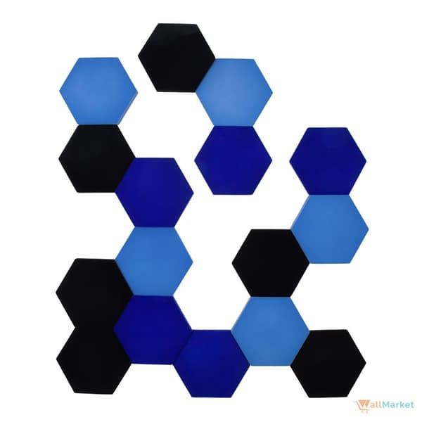 3D koristeellinen vaahtomuovi seinäpaneeli WallMarket Hexagon tummansininen, paksuus 4,5 cm