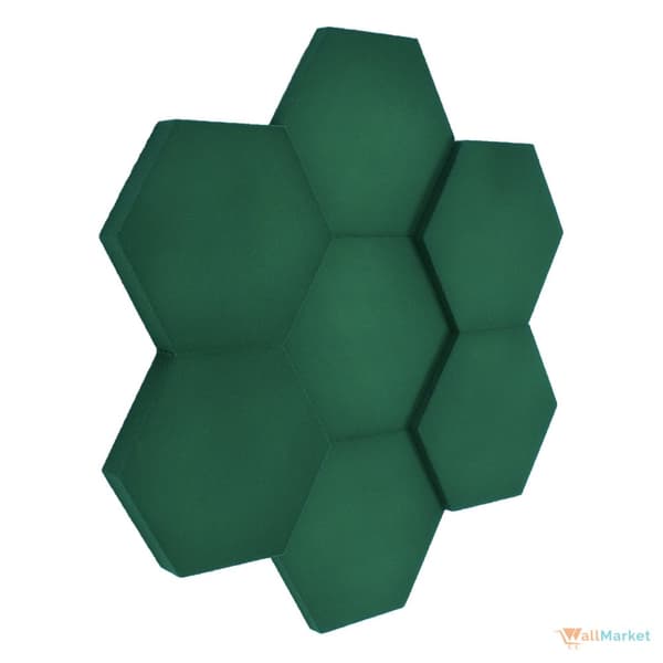 3D dekorativt skumvægpanel WallMarket Grøn sekskant, tykkelse 3,5 cm