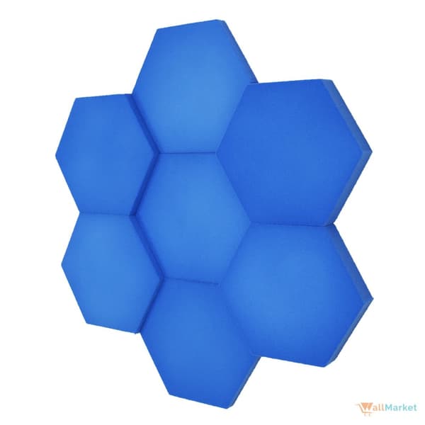 3D koristeellinen vaahtomuovi seinäpaneeli WallMarket Hexagon vaaleansininen, paksuus 2,5 cm