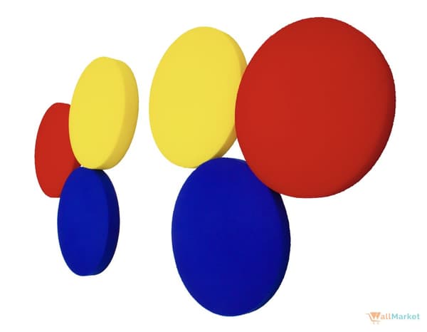 3D dekorativt skumvægpanel WallMarket Circle citron, tykkelse 2,5 cm