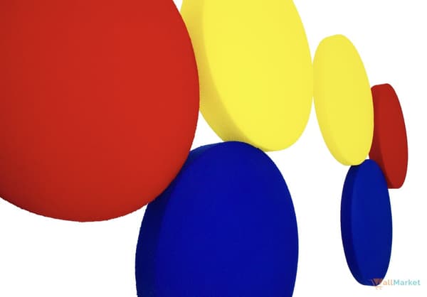 3D dekorativt skumvægpanel WallMarket Circle citron, tykkelse 2,5 cm