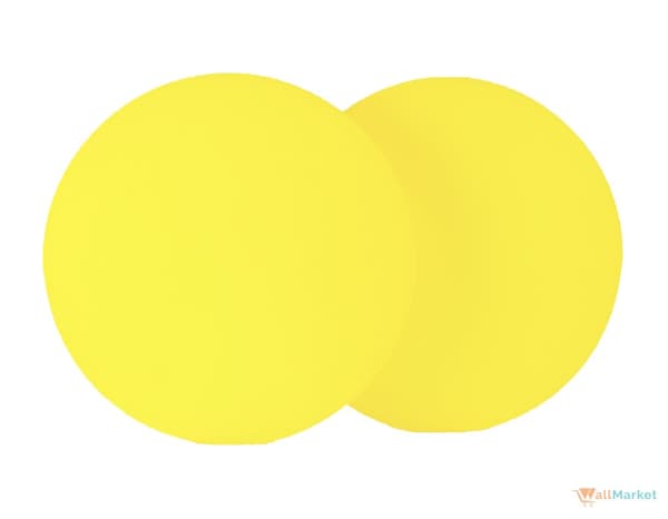 3D dekorativt skumvægpanel WallMarket Circle citron, tykkelse 2,5 cm