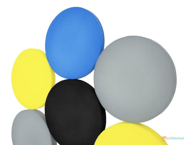 3D dekorativt skumvægpanel WallMarket Circle lysegrå, tykkelse 4,5 cm