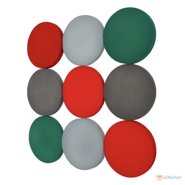 3D dekorativt skumvægpanel WallMarket Circle, grå, tykkelse 2,5 cm