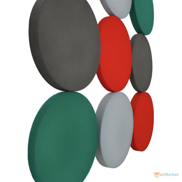 3D dekorativt skumvægpanel WallMarket Circle, grå, tykkelse 2,5 cm