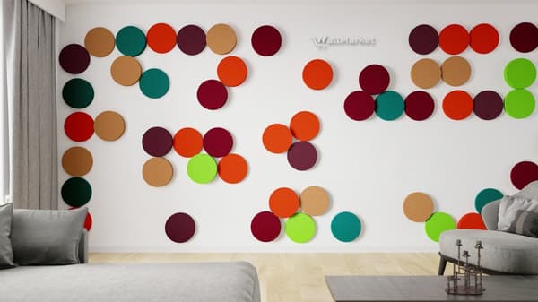 3D dekorativt skumvægpanel WallMarket Circle, sort, tykkelse 2,5 cm