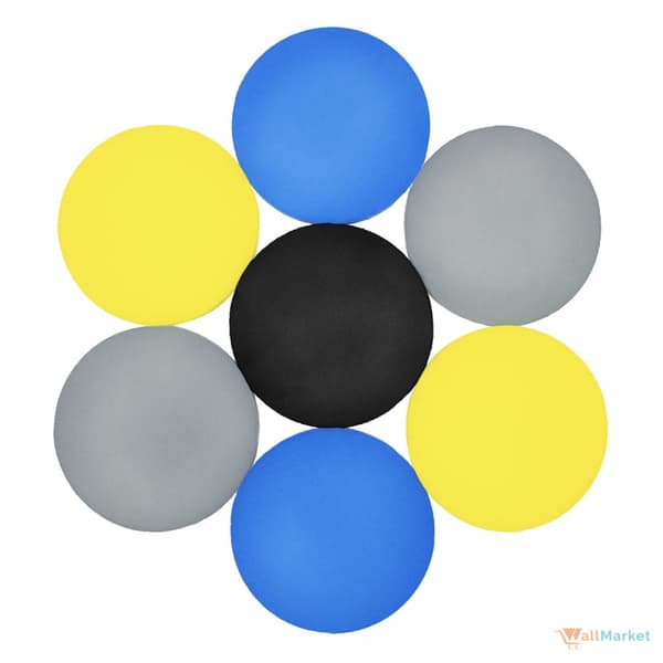 3D dekorativt skumvægpanel WallMarket Circle, sort, tykkelse 2,5 cm