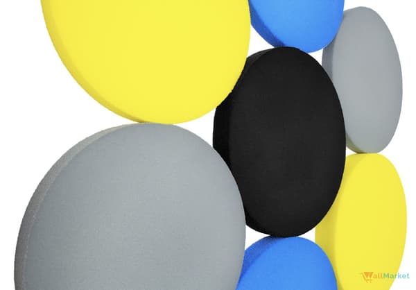 3D koristeellinen vaahtomuovi seinäpaneeli WallMarket Circle, musta, paksuus 4,5 cm