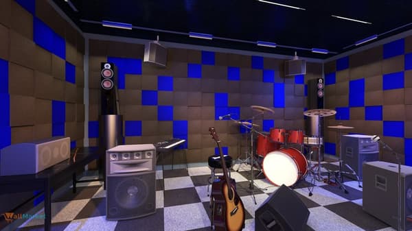 3D dekorativ väggpanel i skum WallMarket Square, mörkblå, tjocklek 3,5 cm
