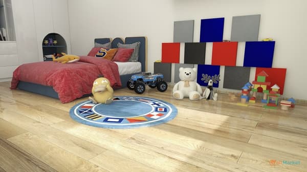 3D dekorativ väggpanel i skum WallMarket Square, mörkblå, tjocklek 3,5 cm