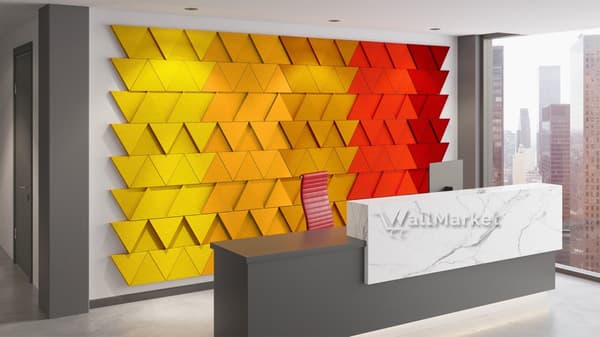 3D dekorativt skumvægpanel WallMarket Lemon trekant, tykkelse 3,5 cm