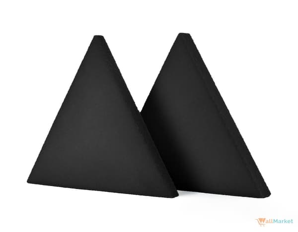 3D dekorativt skumvægpanel WallMarket Triangle sort, tykkelse 3,5 cm