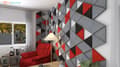 Miniatyrbillede 7 af 10: 3D dekorativt skumvægpanel WallMarket Triangle sort, tykkelse 3,5 cm