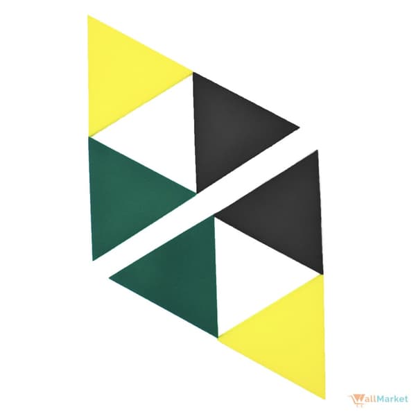 3D dekorativt skumvægpanel WallMarket Triangle sort, tykkelse 3,5 cm