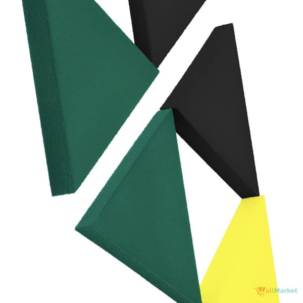 3D dekorativt skumvægpanel WallMarket Triangle sort, tykkelse 3,5 cm