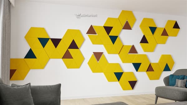 3D koristeellinen vaahtomuovi seinäpaneeli WallMarket Triangle tummansininen, paksuus 4,5 cm