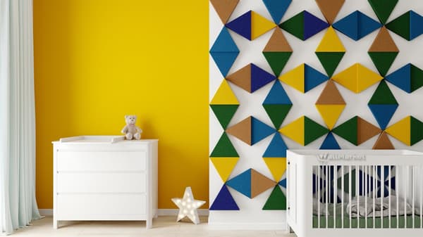 3D koristeellinen vaahtomuovi seinäpaneeli WallMarket Triangle tummansininen, paksuus 4,5 cm