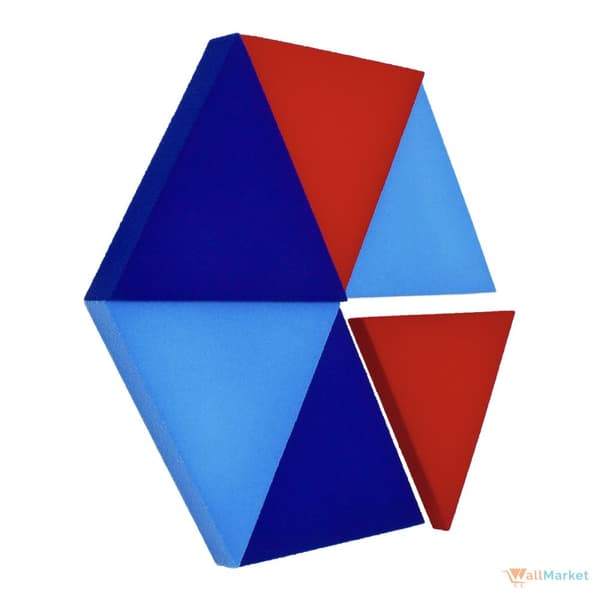 3D koristeellinen vaahtomuovi seinäpaneeli WallMarket Triangle tummansininen, paksuus 4,5 cm