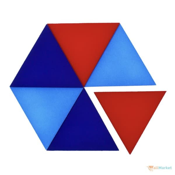 3D koristeellinen vaahtomuovi seinäpaneeli WallMarket Triangle vaaleansininen, paksuus 3,5 cm