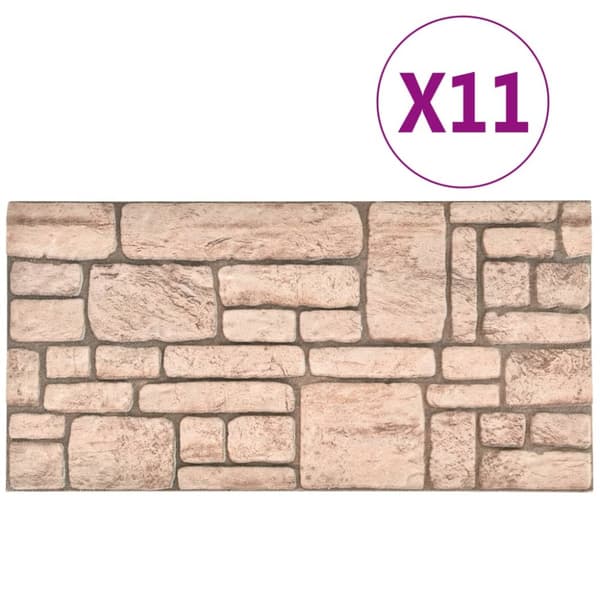 3D-vægpaneler 11 stk. EPS murstensdesign beige
