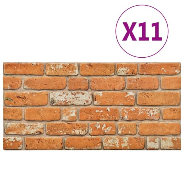 3D-vægpaneler 11 stk. murstensdesign EPS lysebrun