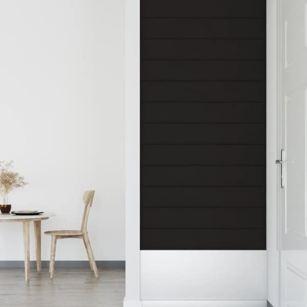 Väggpaneler 12 st svart 90x15 cm sammet 1,62 m²