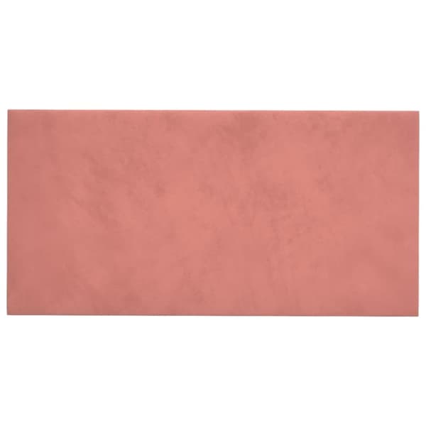 vægpaneler 12 stk. 60x30 cm 2,16 m² fløjl lyserød