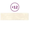 Pikkukuva 2 / 8: Seinäpaneelit, 12 kpl, kerma, 60x15 cm, sametti, 1,08 m²