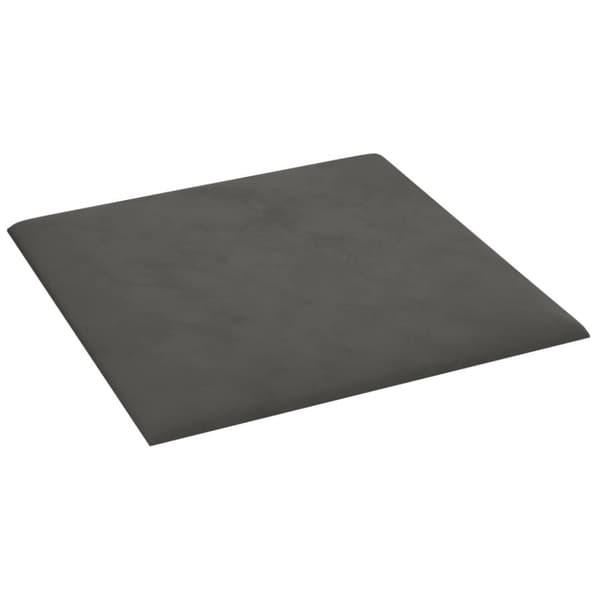 Väggpaneler 12 st mörkgrå 30x30 cm sammet 1,08 m²