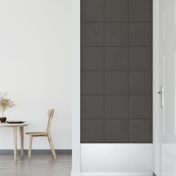 Väggpaneler 12 st mörkgrå 30x30 cm sammet 1,08 m²