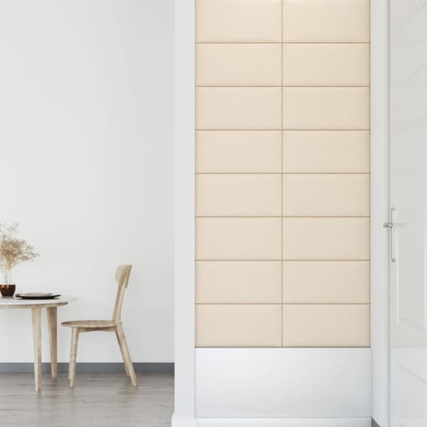 Väggpaneler 12 st gräddvit 60x30 cm sammet 2,16 m²