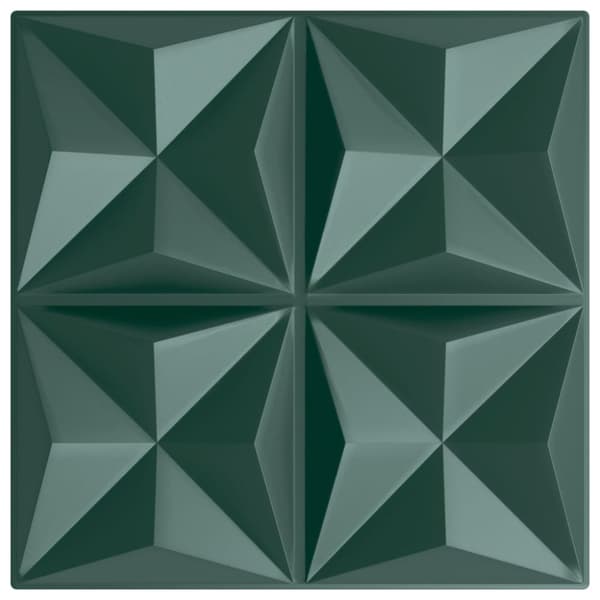 vidaXL Veggpaneler 48 stk grønn 50x50 cm XPS 12 m² origami