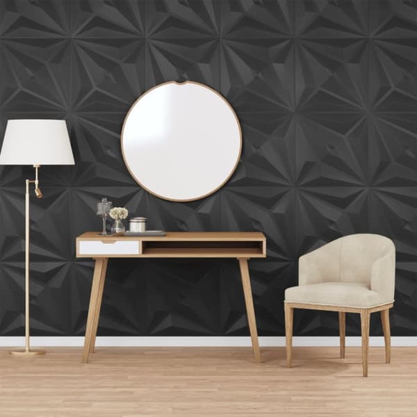 Väggpaneler 24 st svart 50x50 cm XPS 6 m² stjärna