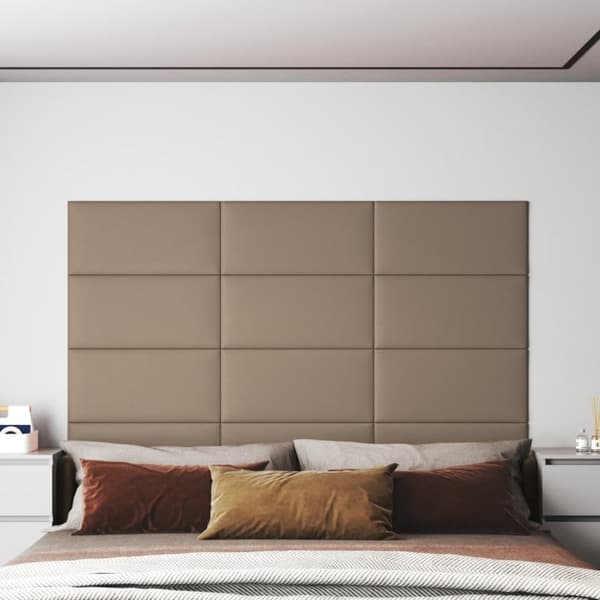 Väggpaneler 12 st cappuccino 60x30 cm konstläder 2,16 m²